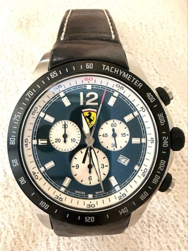 Ferrari watch leather black - leather,